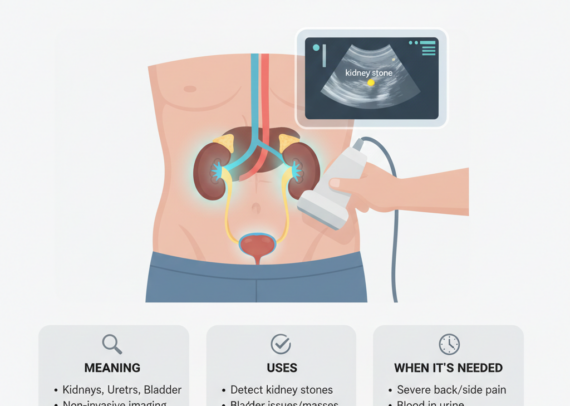 KUB ultrasound scan in Pune showing kidney and urinary bladder evaluation at Insight Imaging Clinic Thergaon