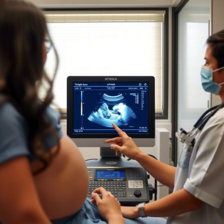 Cardiologist performing a 2D Echocardiography test on a patient at a Pune cardiac clinic